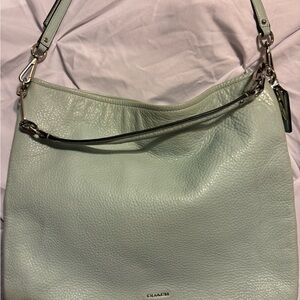 Coach Light Green Leather Shoulder Bag
